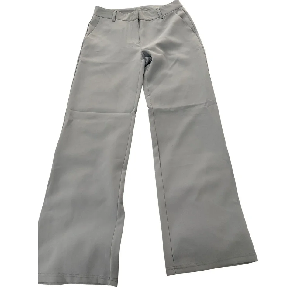 Light Blue Wide Leg Trousers High Waisted Dress Pants for Women